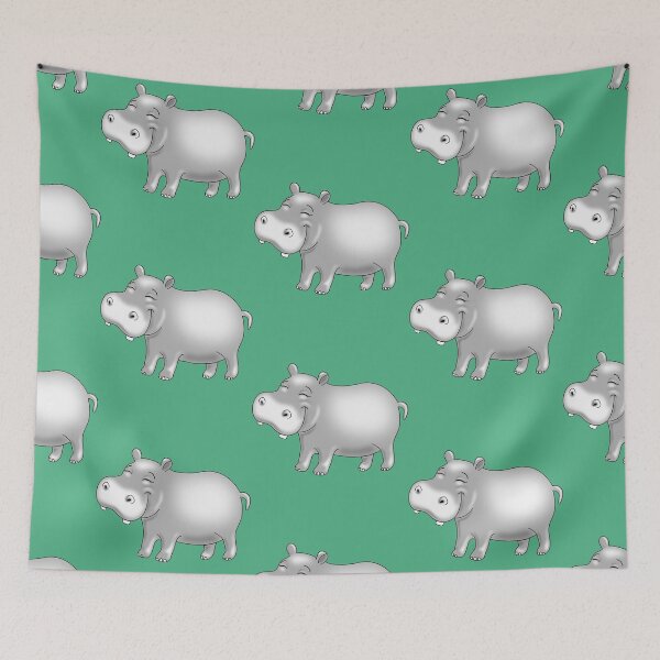 Item preview, Hippo Cute Hippopotamus on green designed and sold by pablomendoza.