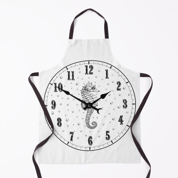 Item preview, Seahorse Clock w/ Hand Black & White Victorian Steampunk  designed and sold by LoreliDesigns.