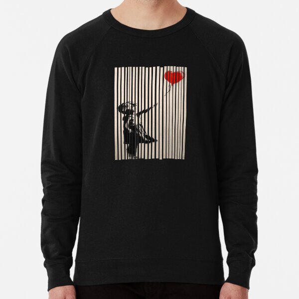 Shredded Banksy Girl with Balloon contemporary street art lover gift t shirt or mask Lightweight Sweatshirt