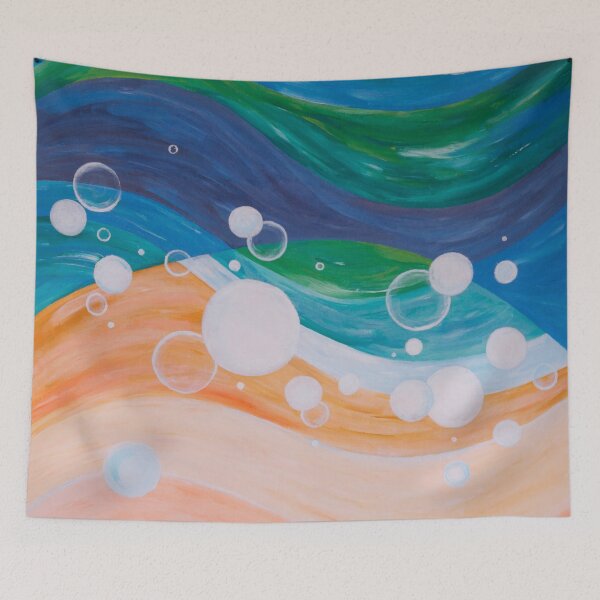 Item preview, abstract painting beachy vibes designed and sold by bravescribbler.