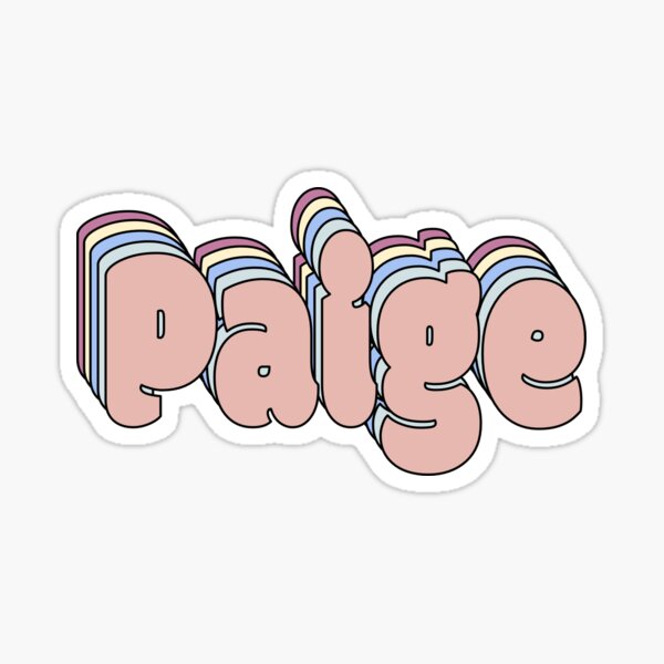 "Paige Name " Sticker by ashleymanheim Redbubble