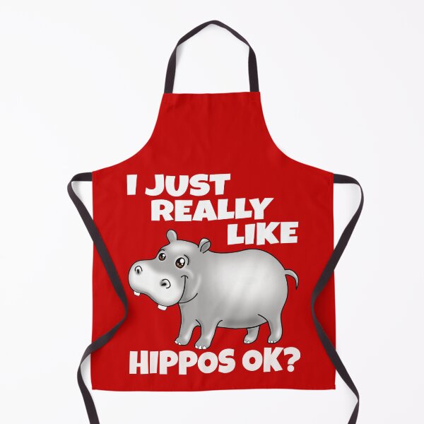 Item preview, I Just Really Like Hippos Funny Cute Hippopotamus on red designed and sold by pablomendoza.