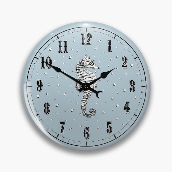 Item preview, Seahorse Clock w/ Hand Lt.Blue Victorian Steampunk  designed and sold by LoreliDesigns.