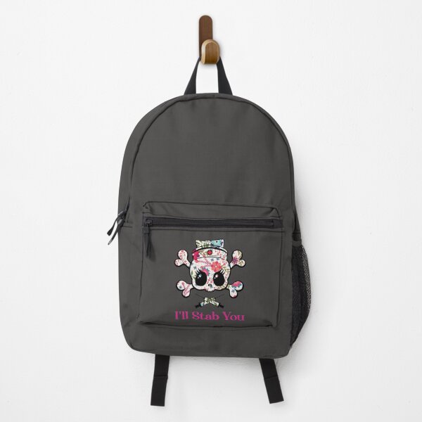 Item preview, I'll Stab You Funny Nurse Quote Floral Skull designed and sold by CarpeDiemLife.