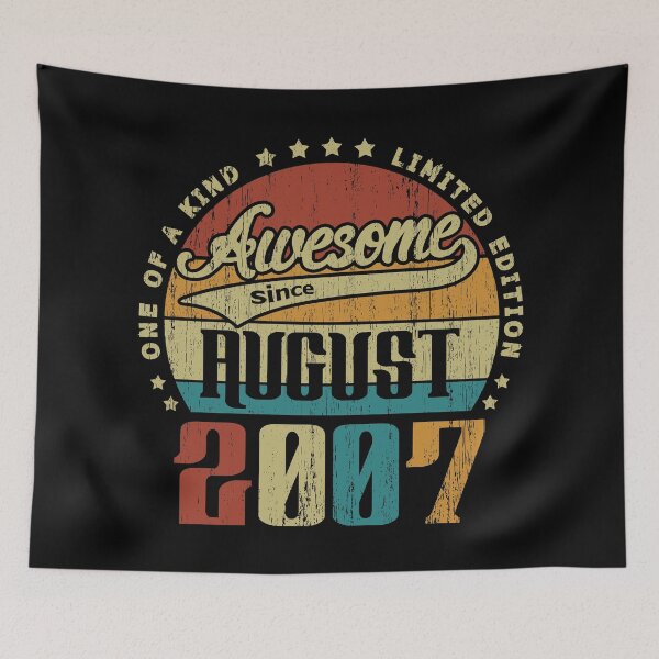 Item preview, Vintage August 2007 One Of A Kind Awesome Since August 2007 13rd Birthday Gift 13 Years Old designed and sold by Takatv.
