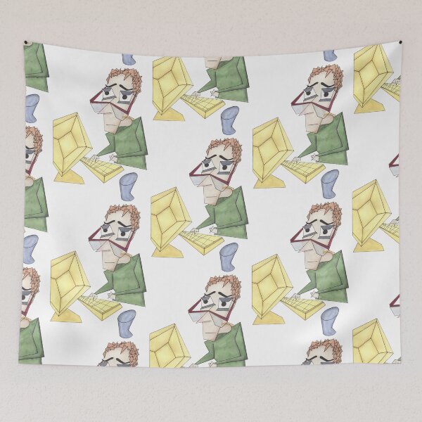 Item preview, Dad from Coraline Meme | Cubism Watercolor Painting designed and sold by SageMageeArt.