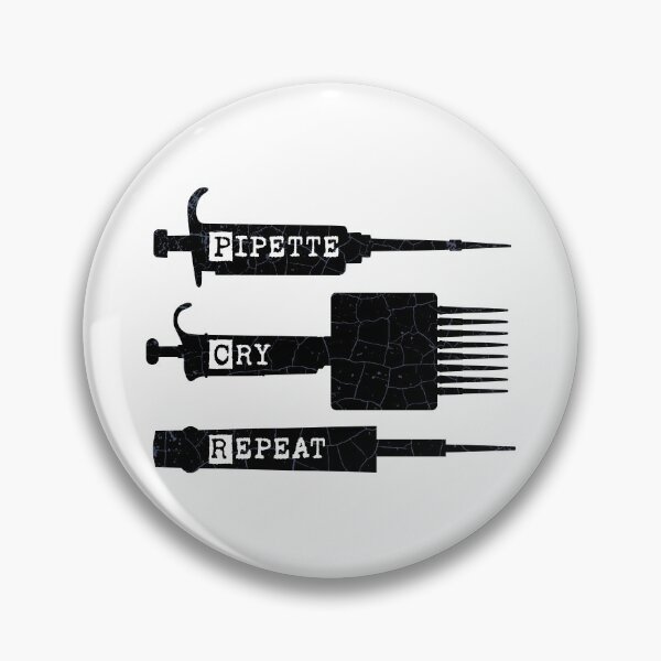 Item preview, PCR Pipette Cry Repeat Silhouette Design with three types of Pipettes designed and sold by Zit-Zat-Zot.