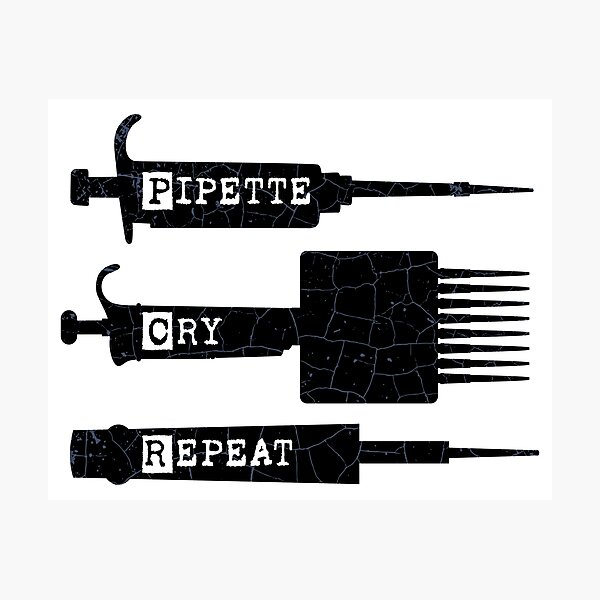 "PCR Pipette Cry Repeat Silhouette Design with three types of Pipettes ...