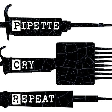 "PCR Pipette Cry Repeat Silhouette Design with three types of Pipettes ...