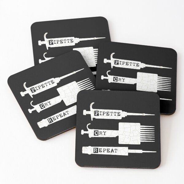 Item preview, PCR Pipette Cry Repeat  Silhouette Design with three types of Pipettes designed and sold by Zit-Zat-Zot.