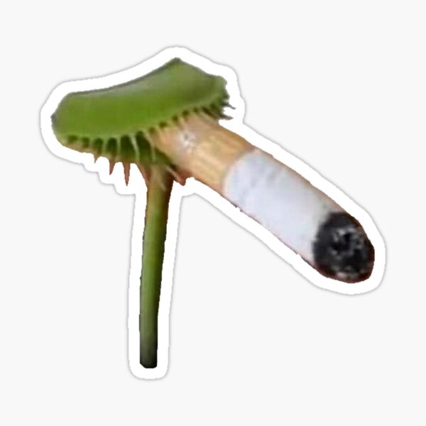 venus flytrap smoking a cigarette Sticker
