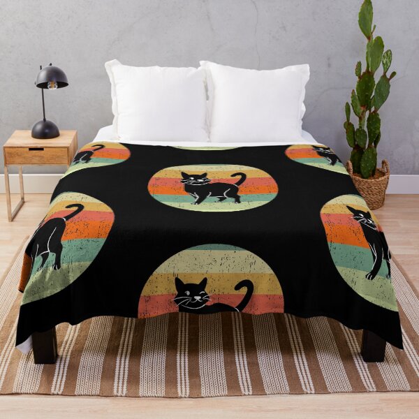 Item preview, Retro Cat - Vintage Style Cat - Black Cat designed and sold by TeesForNerds.