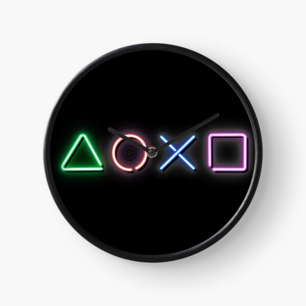 Neon PlayStation Buttons Clock