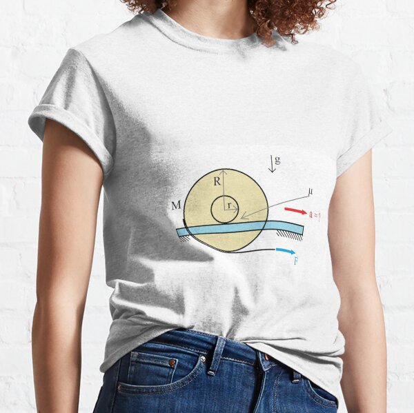 Physics Problem: Find the acceleration of the center of the disc Classic T-Shirt
