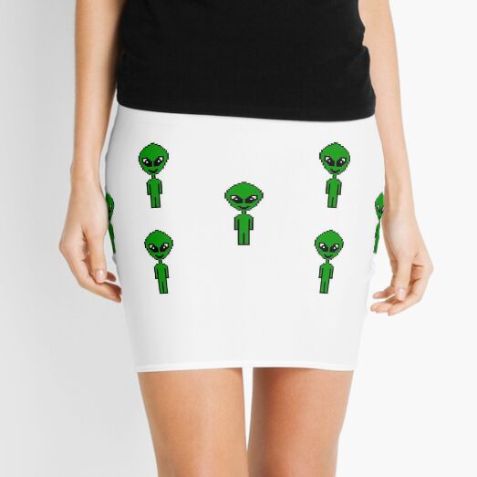 Pixel Aliens (no background) Mini Skirt