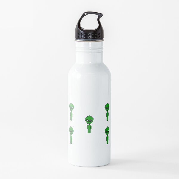 Pixel Aliens (no background) Water Bottle