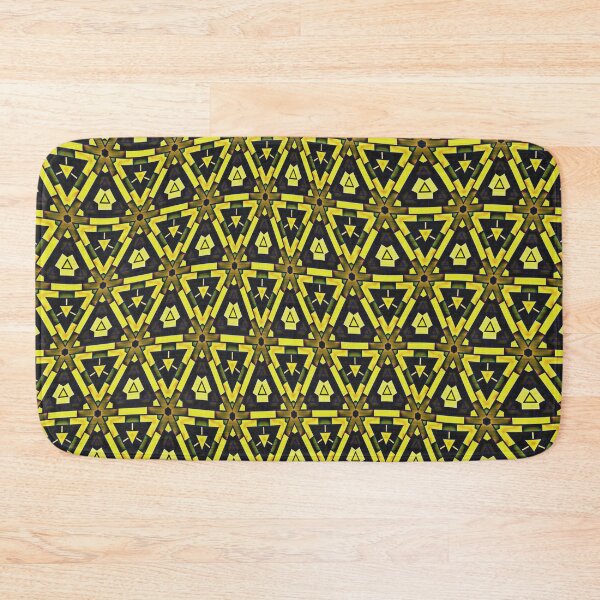 Item preview, Flowing Triangular Aztec Fabric Pattern - Dark Yellow Black designed and sold by Wizzles Emporium.