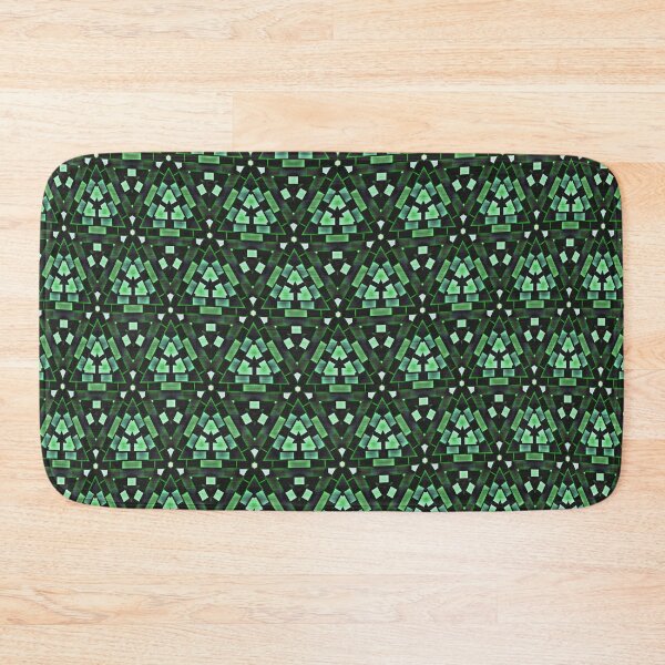 Item preview, Flowing Triangular Aztec Fabric Pattern - Emerald Green designed and sold by Wizzles Emporium.