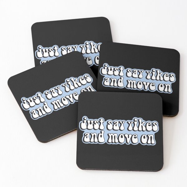 Item preview, Just Say Yikes and Move On Inspirational Quote in Pastel Blue Vintage Retro Text  designed and sold by DoodleBugDigits.
