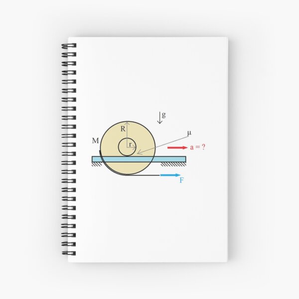 Physics Problem: Find the acceleration of the center of the disc Spiral Notebook