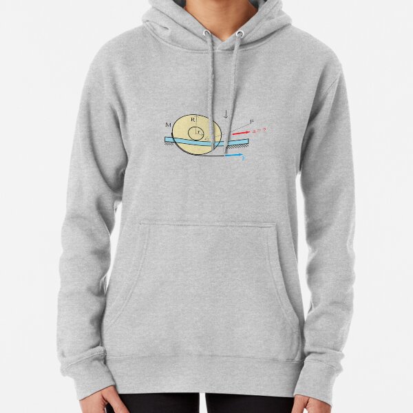 Physics Problem: Find the acceleration of the center of the disc Pullover Hoodie