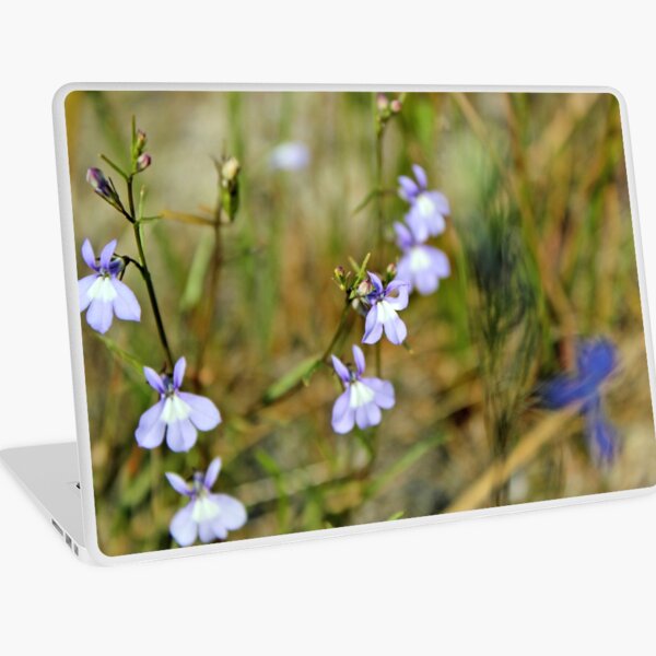 Blue Green Lilac Wild Flowers Photography, Nature Laptop Skin