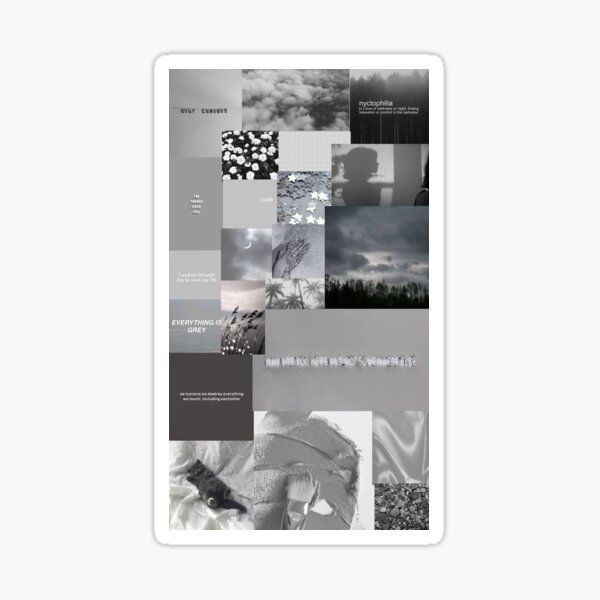 "grey aesthetic collage" Sticker for Sale by lilacstickerss | Redbubble