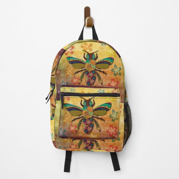 Item preview, Bee and flowers boho design designed and sold by Red Witch Art.