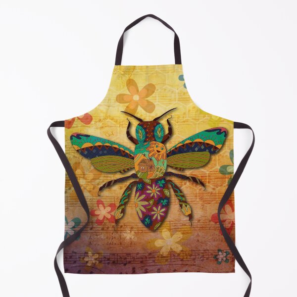 Item preview, Bee and flowers boho design designed and sold by Red Witch Art.