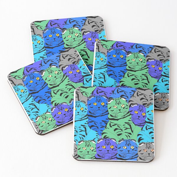 Item preview, Cat Head Color Pattern, Funny Kitties Design for Cat Lovers designed and sold by PrintOfi.