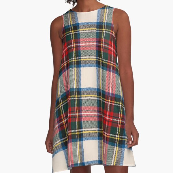 Item preview, Scottish Dress Tartan Printed Pattern, White and Red Stewart Clan designed and sold by PixDezines.