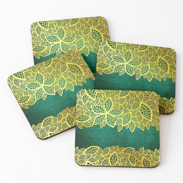 Item preview, Golden leaves lace designed and sold by Red Witch Art.