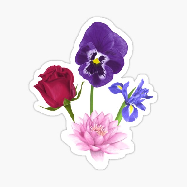 Roses/Lotus/Violet/Iris Sticker