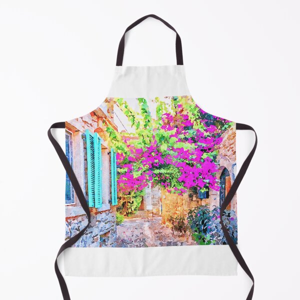 Item preview, Blue shutters and Bougainvillaea in Alacati, Turkey designed and sold by Kevin Hellon.