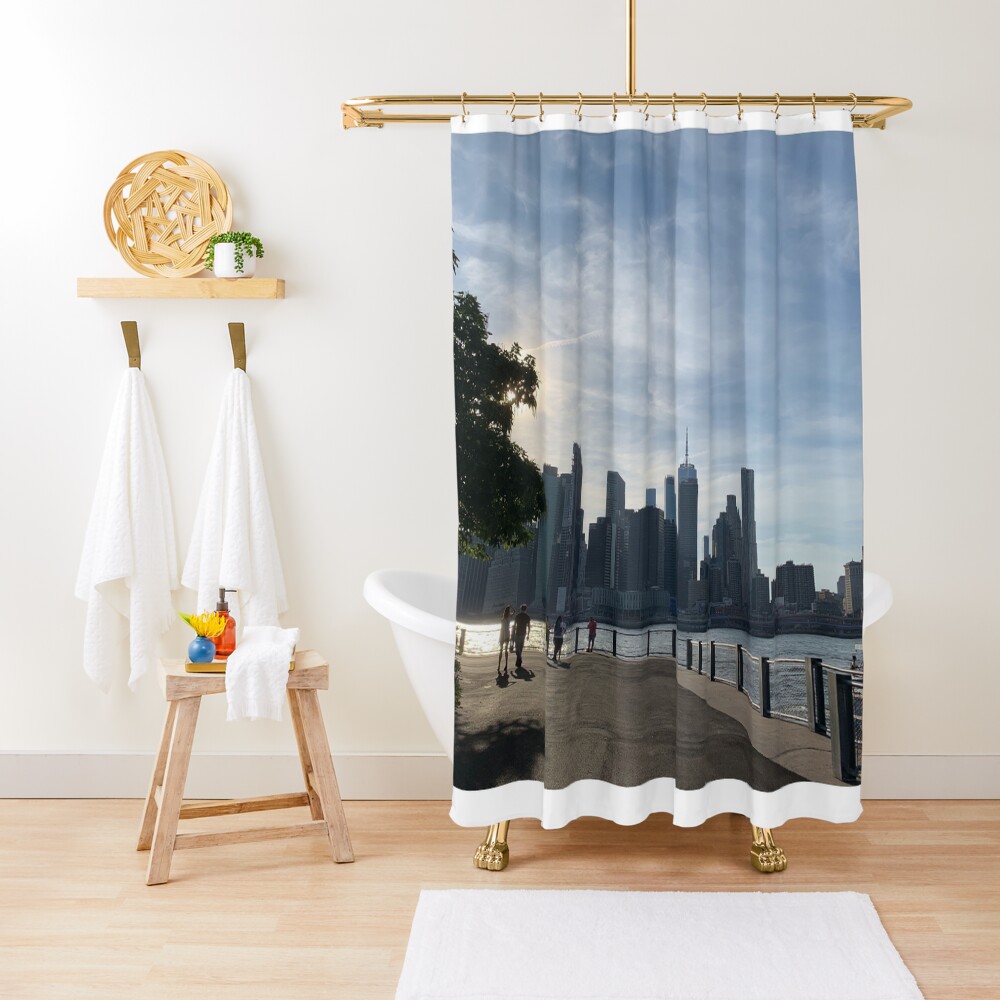 "View of the New York City skyline in the afternoon" Shower Curtain by