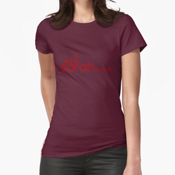 Ask Sarah Logo - Red Fitted T-Shirt