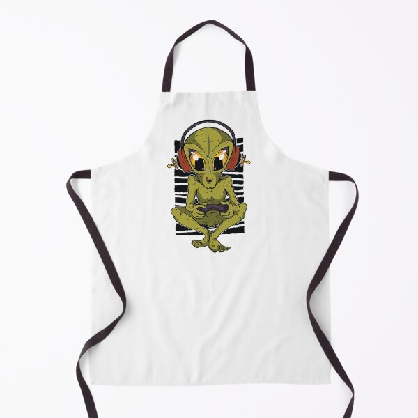 Item preview, Green Alien Video Gamer designed and sold by Cute and Funny Animal Art Designs.