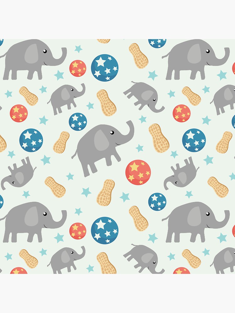 "Elephants and Peanuts" Sticker by PeachBellini Redbubble