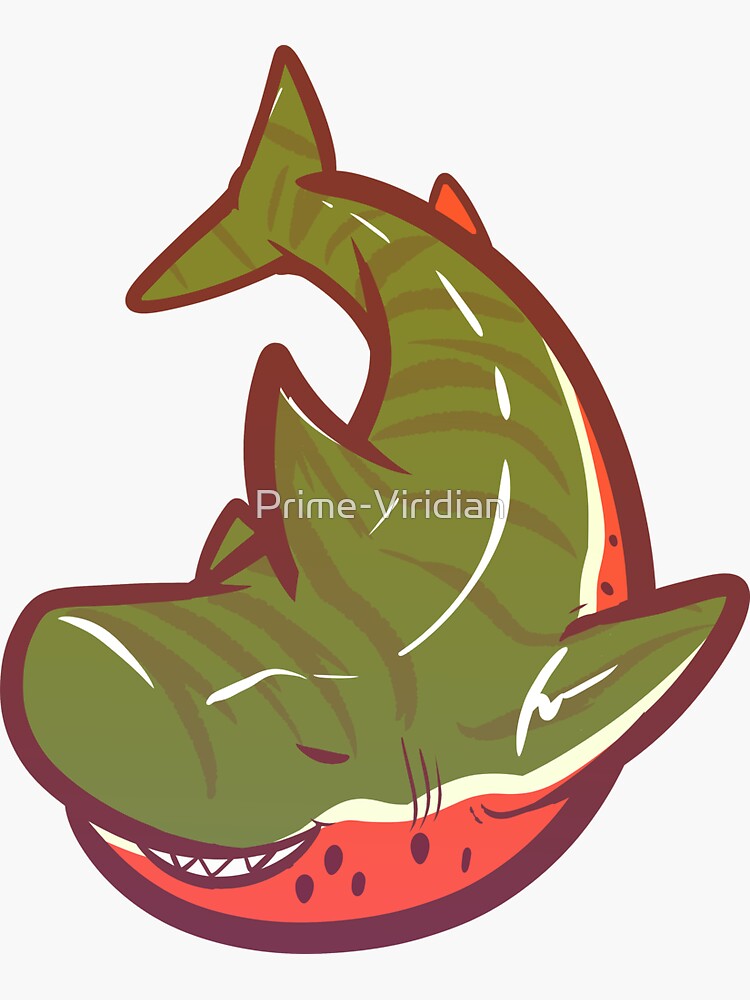 "Watermelon shark" Sticker for Sale by PrimeViridian Redbubble
