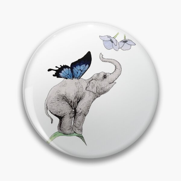 Item preview, Elephant Butterfly designed and sold by OneForWhimsy.