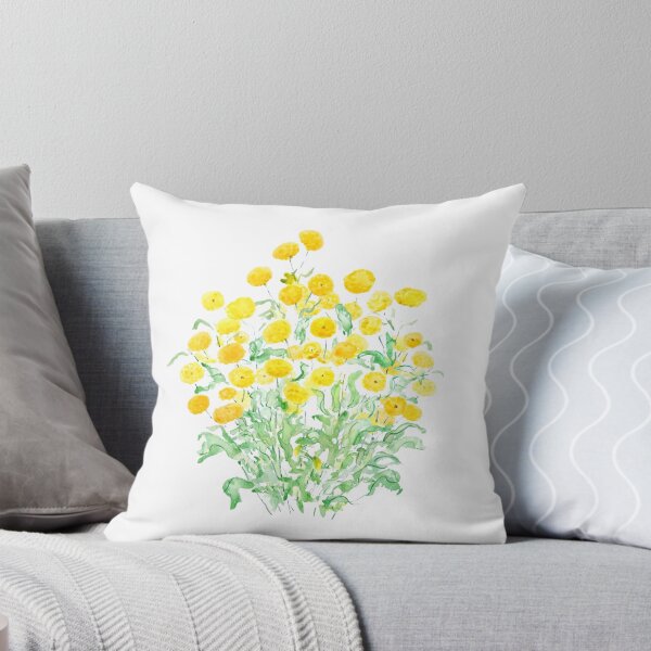 Item preview, peint à la main jaune petit Globe camomille fleuriste marguerite grappes aquarelle  designed and sold by ColorandColor.