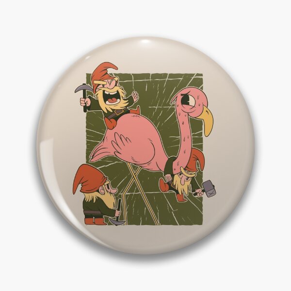 Item preview, Garden Gnomes Attacking Pink Flamingo designed and sold by popularthreadz.
