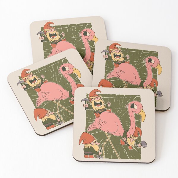 Item preview, Garden Gnomes Attacking Pink Flamingo designed and sold by popularthreadz.