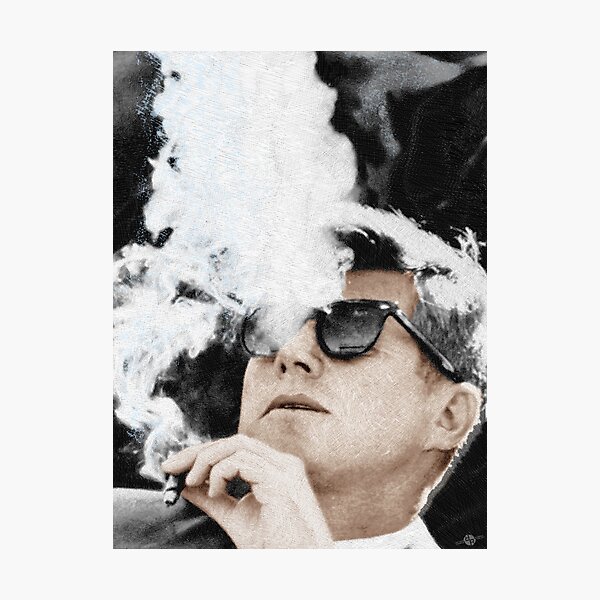 John F Kennedy Cigar And Sunglasses JFK Photographic Print