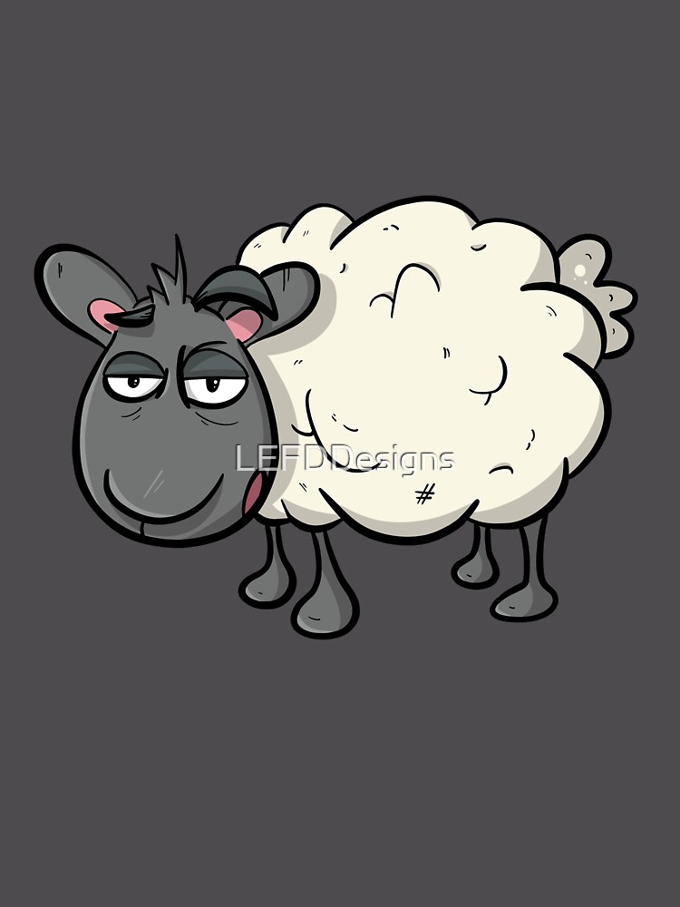 Aperçu 6 sur 6. Sweat à capuche oversize premium avec l'œuvre Cute Grumpy Sheep Cartoon créée et vendue par LEFDDesigns.