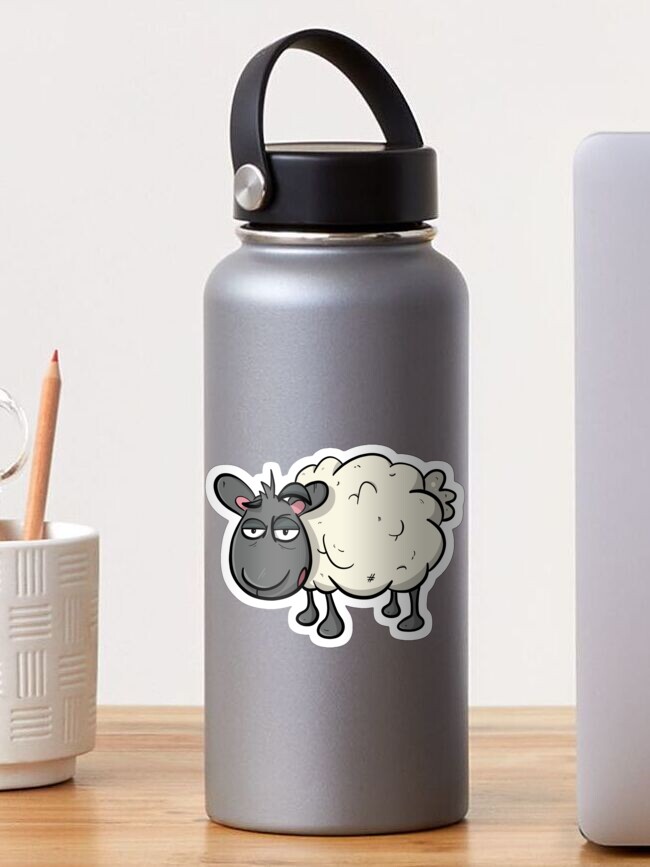 Imagen 1 de 3, Pegatina con la obra Cute Grumpy Sheep Cartoon, diseñada y vendida por LEFDDesigns.