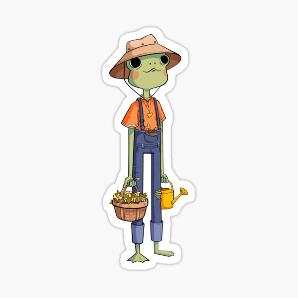 Frog gardener Sticker