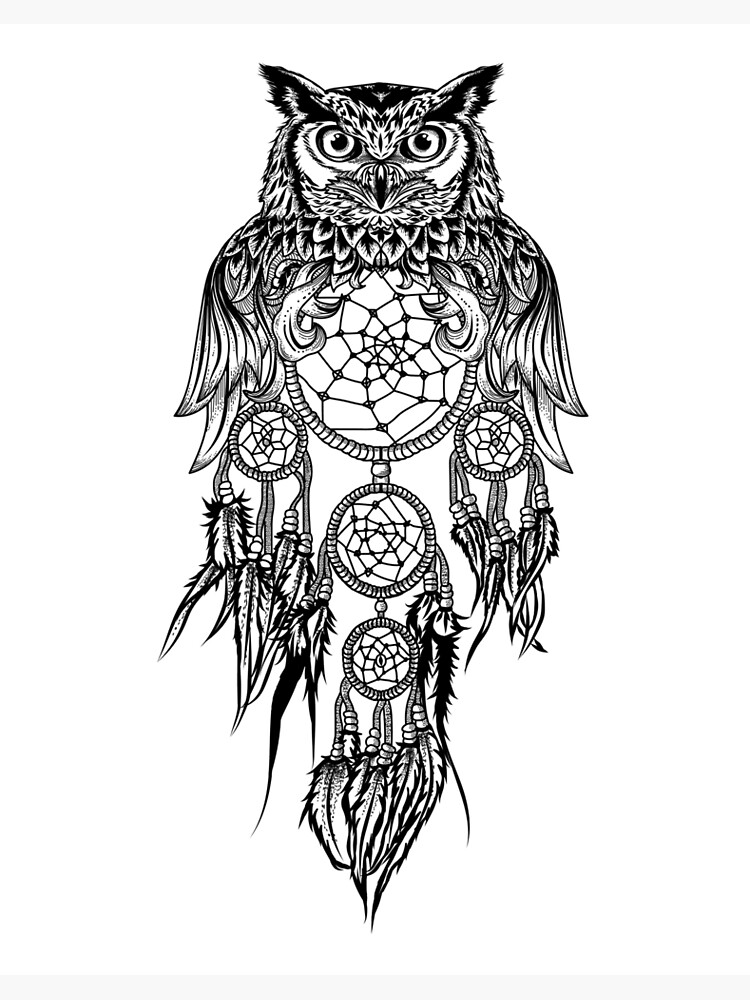 STL file Owl dream Catcher (Buho, lechuza, atrapasueños). Arte 2D