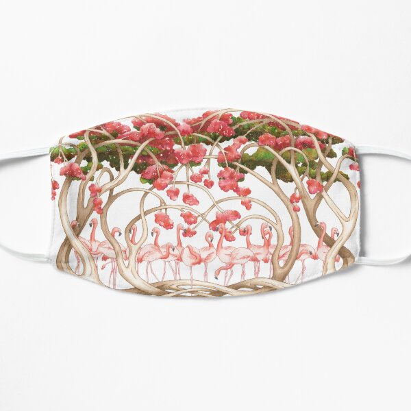 Flamingos in the Flame Trees Flat Mask