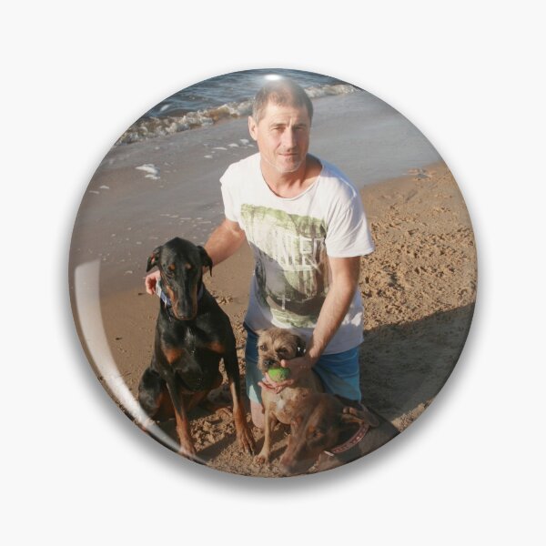 Item preview, 29. Alan with Dobermans & Border Terrior: Mischa, Jazz & Poppy designed and sold by Cathie Brooker.